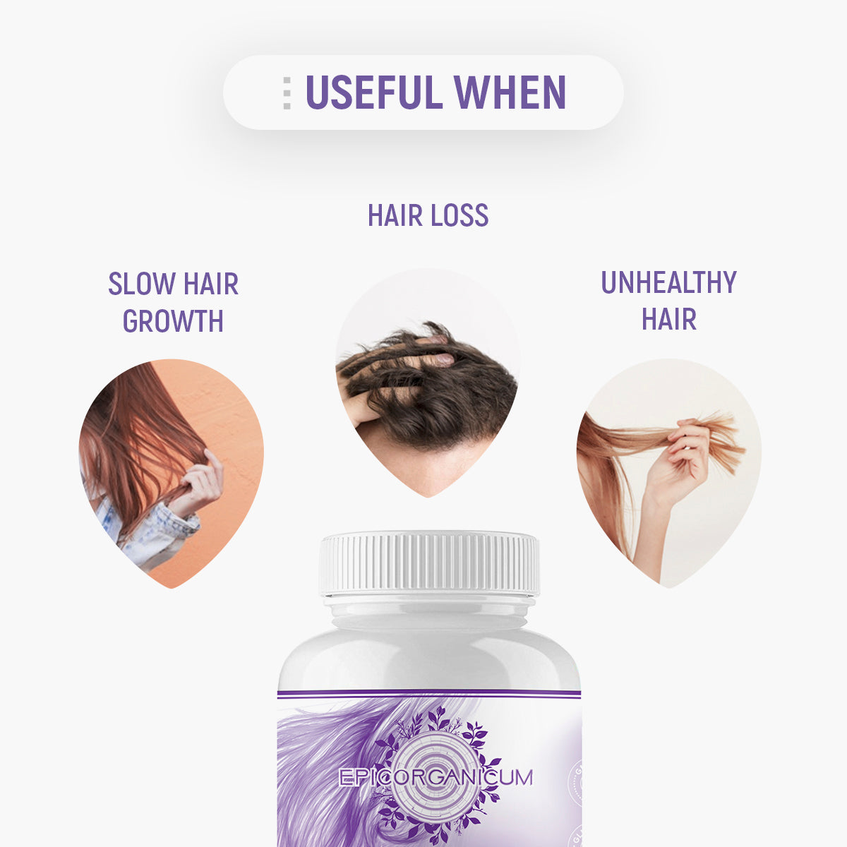 Hair Growth Vitamins with Biotin, Marine Collagen, Keratin. Supplement for Women & Men