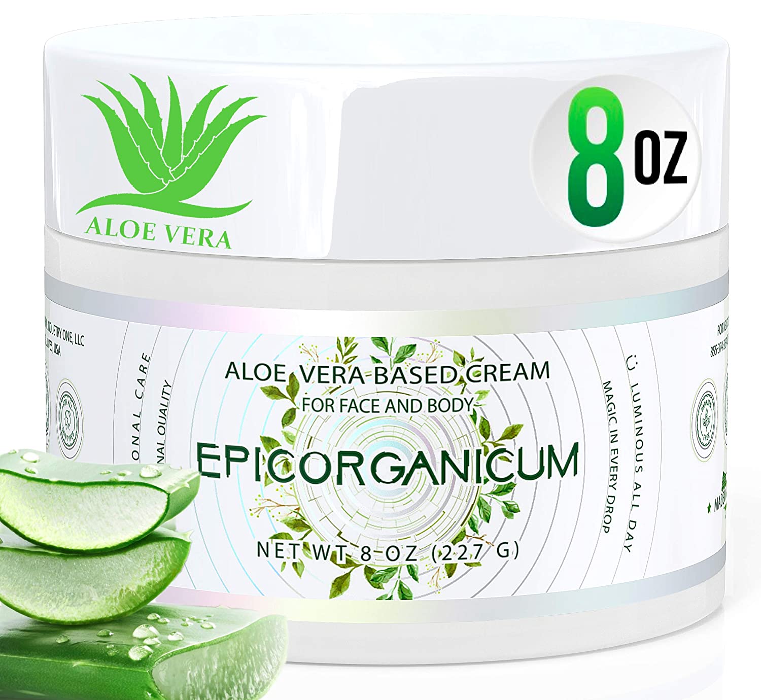 Aloe Vera Based Moisturizer Cream for Face and Body (8 oz) EpicOrganic