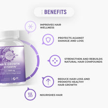 Load image into Gallery viewer, Hair Growth Vitamins with Biotin, Marine Collagen, Keratin. Supplement for Women &amp; Men
